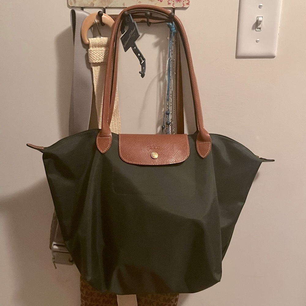 Longchamp Large Le Pliage Tote in Green